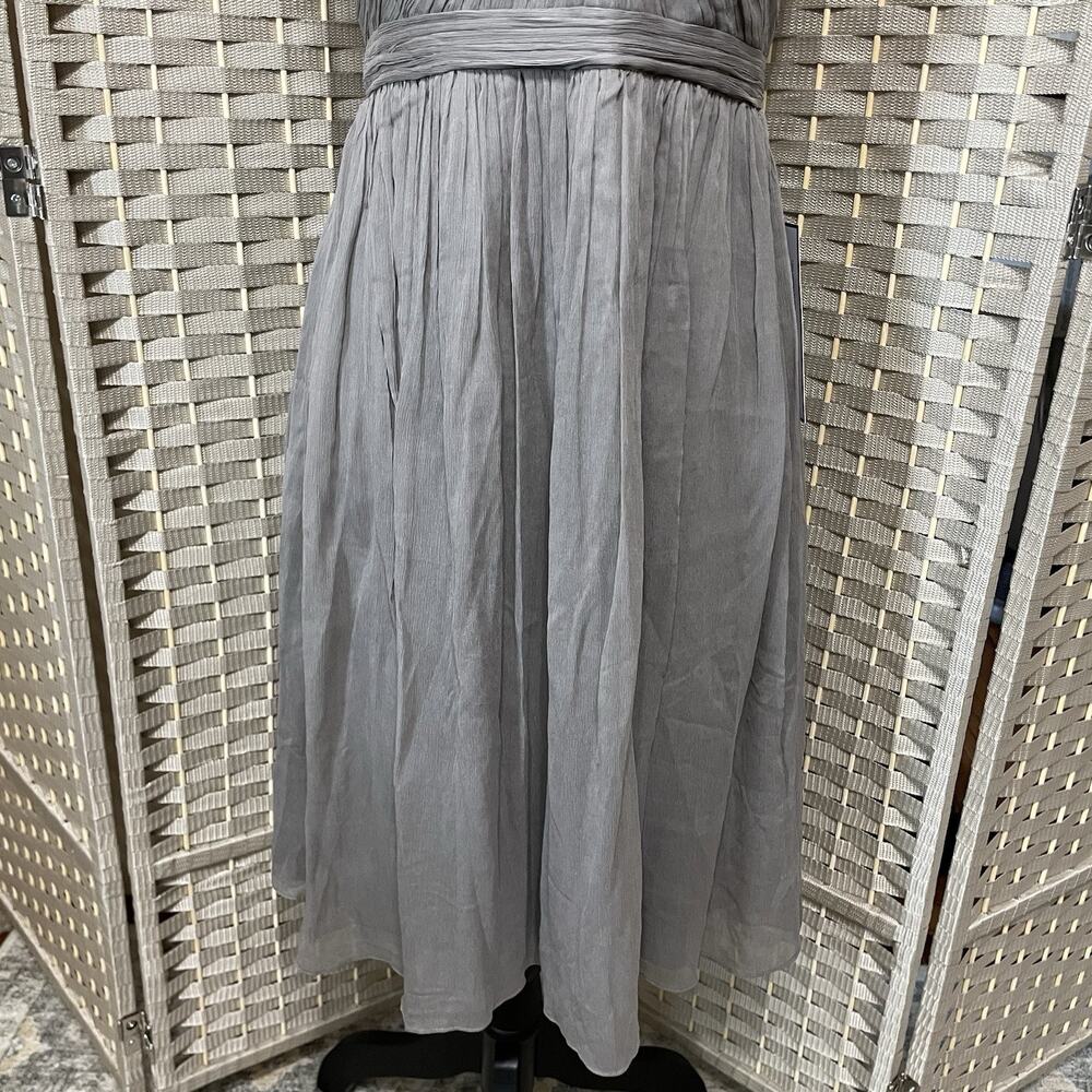 J.Crew Nadia Silk Chiffon Strapless Dress Size 6 Gray Weddings & Parties NEW - Picture 5 of 12